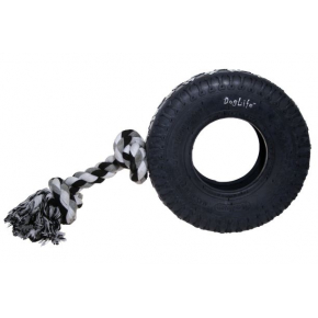 Dog Life Tuff Tire Large With Cotton Dog Toy